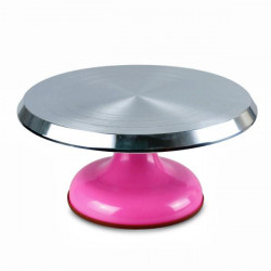 Поворотный  металлический столик розовый